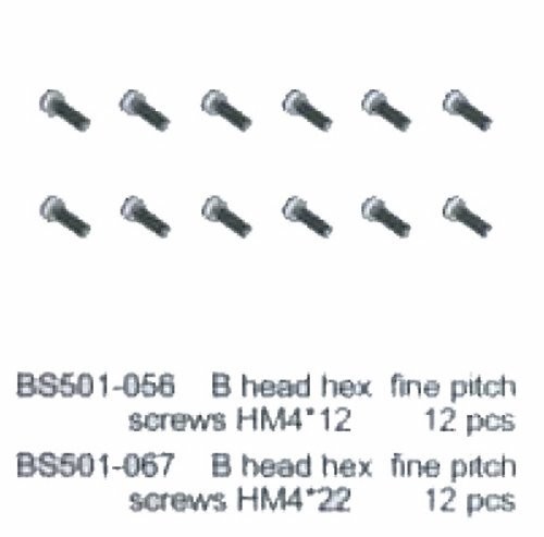 501-056 BSD B Head Hex Fine Pitch Screws HM4*12 12stk.