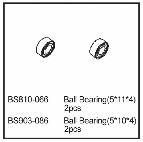810-066 BSD BALL BEARING (5*11*4) 2stk.