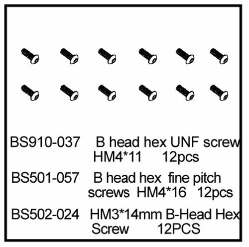 910-037 BSD B HEAD HEX UNF SCREW HM4*11