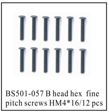 510-057 BSD B HEAD HEX FINE PITCH SCREWS HM4*16/12 PCS