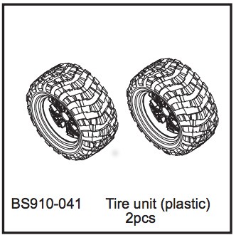 910-041 BSD MONSTER TIRE UNIT (BLACK RIM) 2stk.