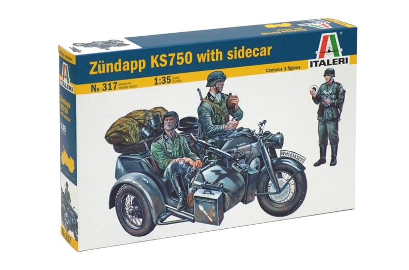 Maquette Moto Zündapp KS750 Avec Sidecar Italeri 1/35 - Kit à Monter - Occasion