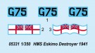 Trumpeter 1/350 HMS Eskimo Destroyer 1941 thumbnail
