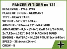 COBI Panzer VI Tiger I no 131 - 898 deler thumbnail