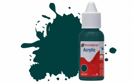Humbrol Akryl No 239 Racing Green - Blank 14ml Dropper Bottle