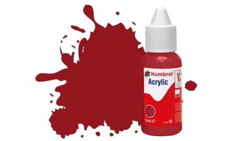 Humbrol Akryl No 20 Crimson - Blank 14ml Dropper Bottle