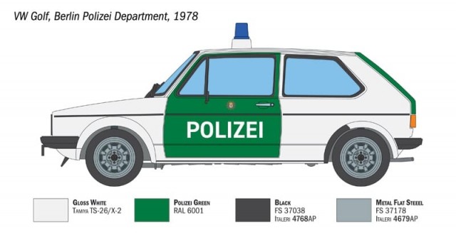 Italeri 1/24 VW Golf Polizei