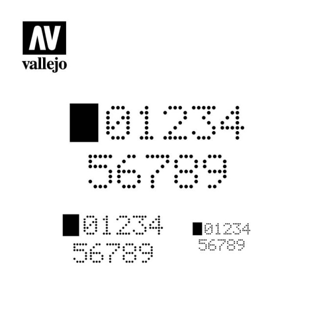 Vallejo Stencils Digital Numbers
