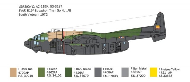 Italeri 1/72 Fairchild AC-119K Stinger