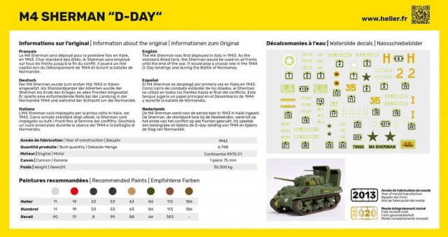 Heller Startsett 1/72 M4 Sherman D-Day