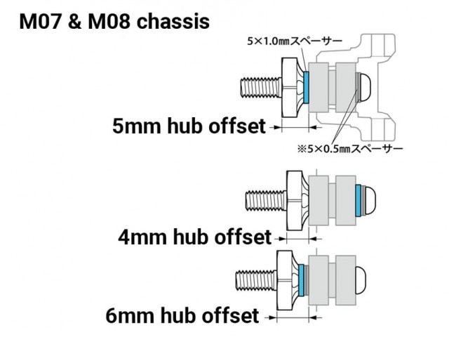 54996 Tamiya M-Chassis Lightweight One-Piece Aluminum Axle and Hub Set