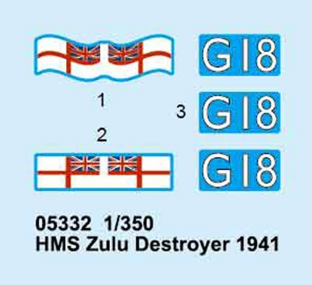 Trumpeter 1/350 HMS Zulu Destroyer 1941