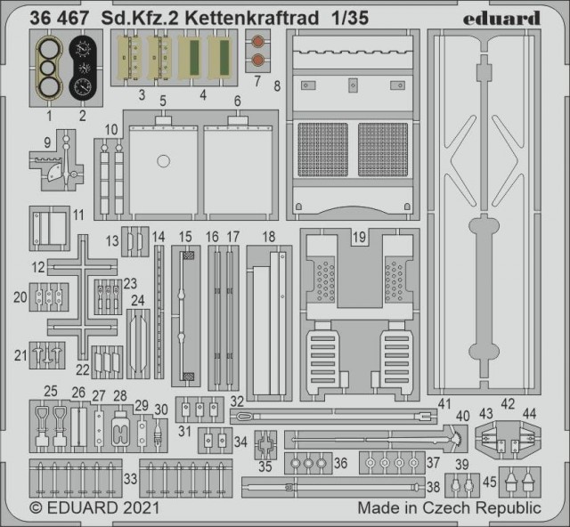 Eduard 1/35 Detaljsett Sd.Kfz.2 Kettenkraftrad (for Tamiya kit)