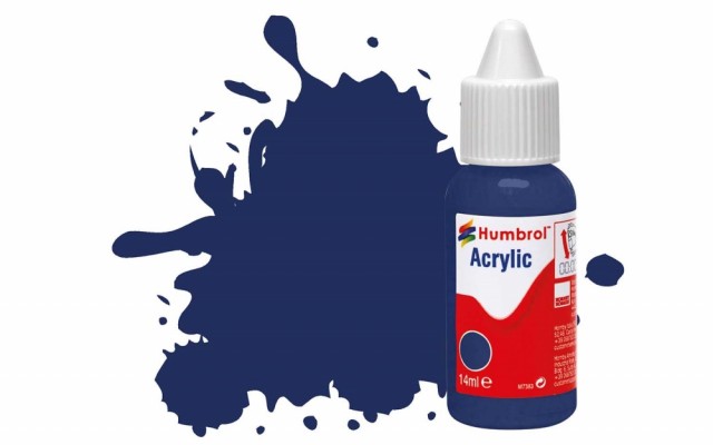 Humbrol Akryl No 15 Midnight Blue - Blank 14ml Dropper Bottle