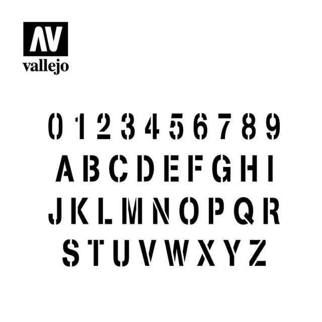 Vallejo Stencils Stamp Font 1/35