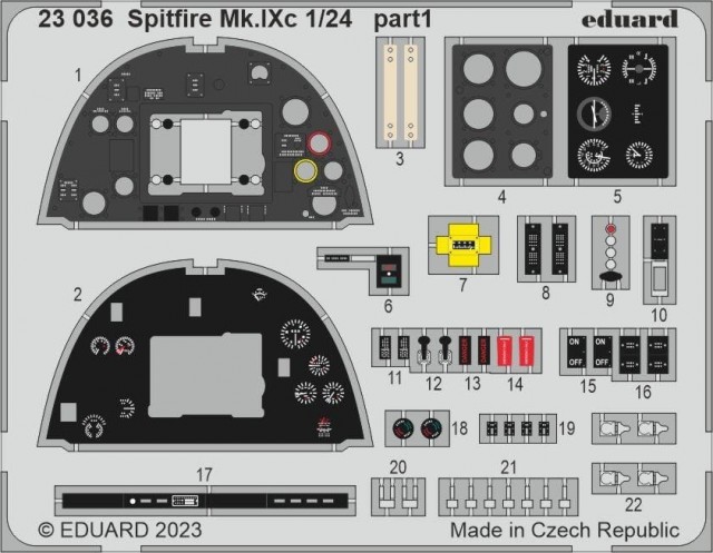 Eduard 1/24 Detaljsett Spitfire Mk.IXc (for Airfix Kit)
