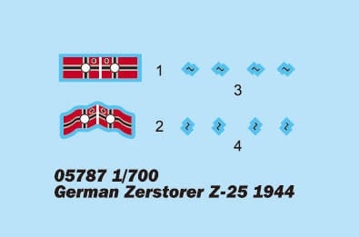 Trumpeter 1/700 German Zerstorer Z-25 1944