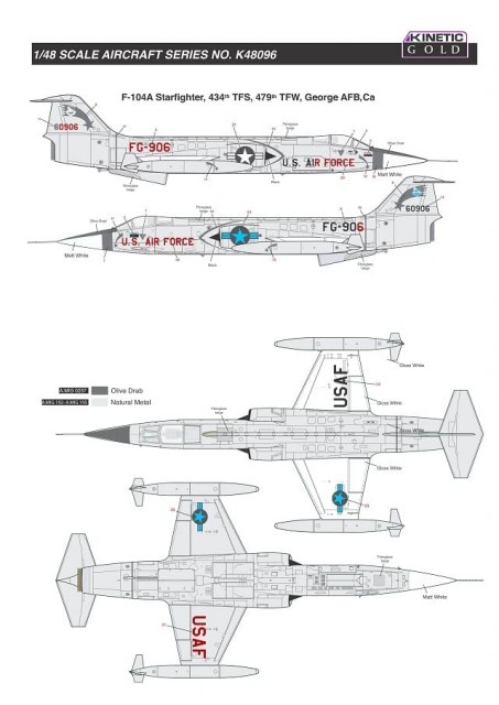 Kinetic Model Kit 1/48 F-104A/C USAF Starfighter