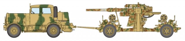 Tamiya 1/48 German Heavy Tractor SS-100 and 88mm Gun Flak37 Set
