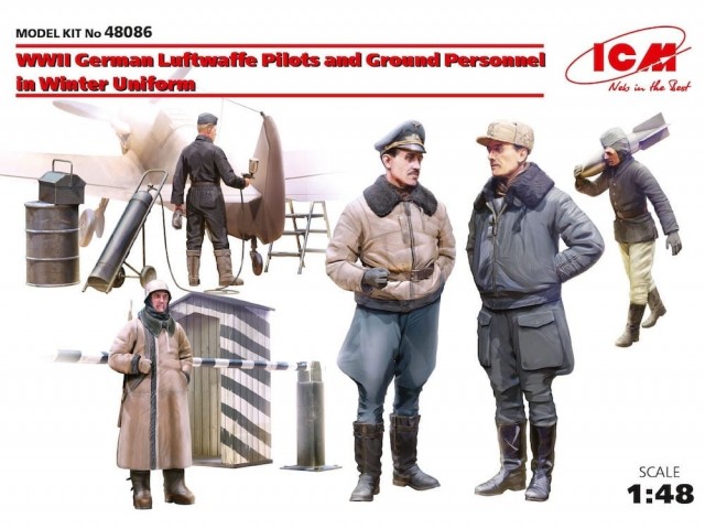 ICM 1/48 WWII German Luftwaffe Pilots and Ground Personnel in Winter Uniform