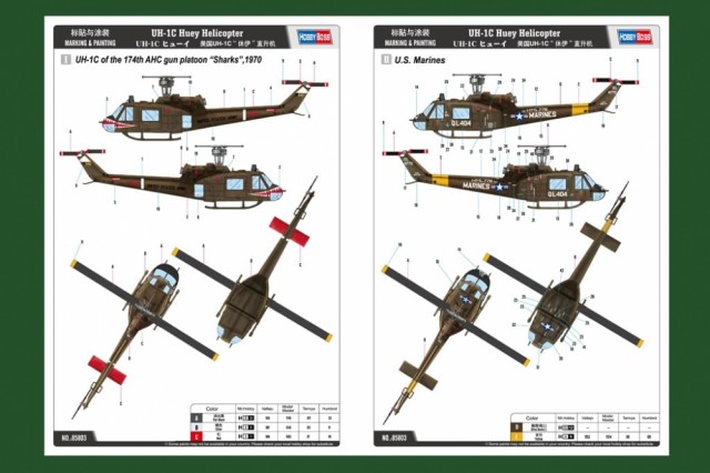 HobbyBoss 1/48 Bell UH-1C Huey Helicopter