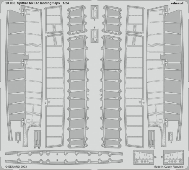 Eduard 1/24 Detaljsett Spitfire Mk.IXc landing flaps (for Airfix Kit)