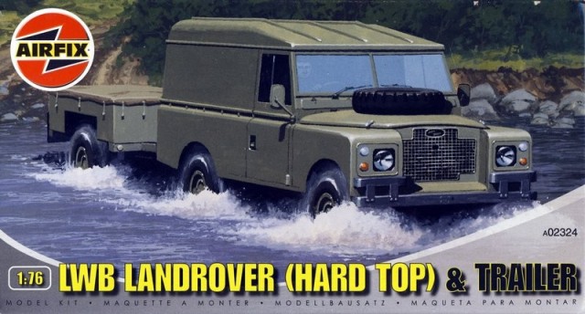 Airfix plastbyggesett 1/76 LWB Land Rover and Trailer (Hard Top) A02324