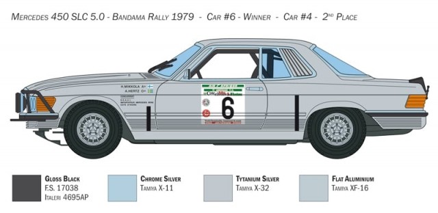 Italeri 1/24 Mercedes-Benz 450 SLC Rallye Bandama 1979