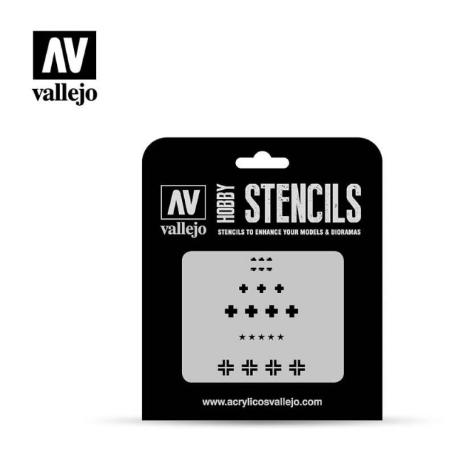 Vallejo Stencils Assorted German WII Tank Markings 1/35