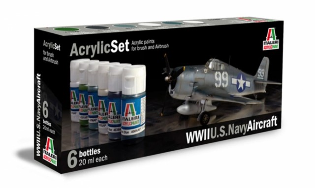 Italeri Arcylic Set WWII U.S. Navy Aircraft (6stk. 20ml)