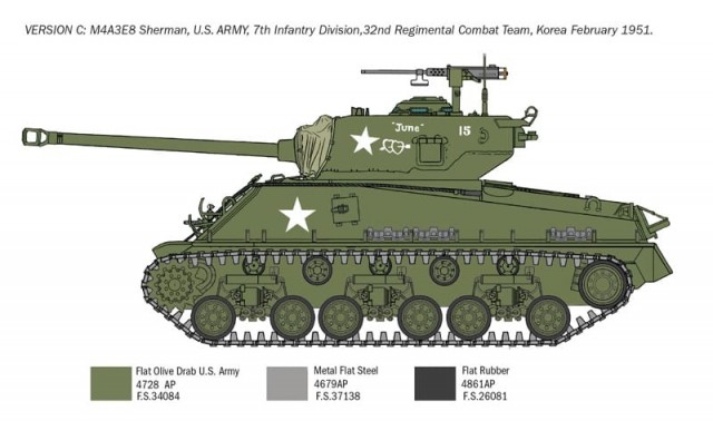 Italeri 1/35 Sherman M4A3E8 - Korean War