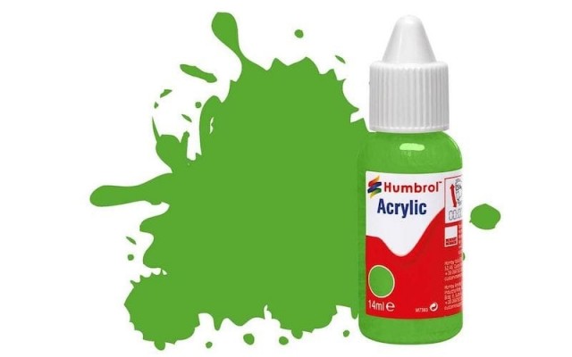 Humbrol Akryl No 208 Fluorescent Signal Green - Blank 14ml Dropper Bottle