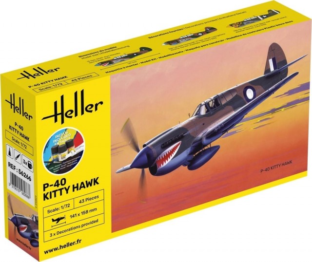 Heller Startsett 1/72 Curtiss P-40 Kittyhawk