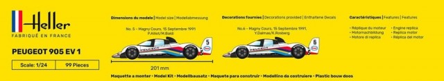 Heller Startsett 1/24 Peugeot 905 EV1 BIS
