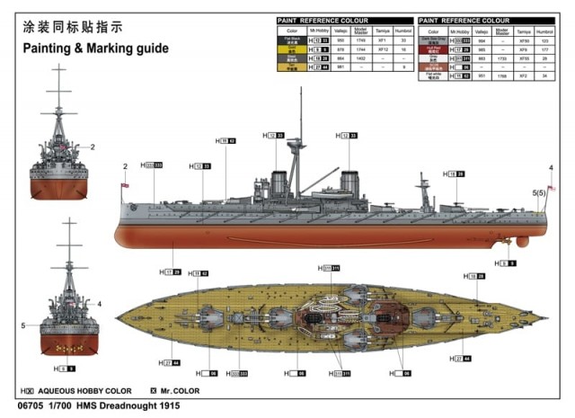 Trumpeter 1/700 HMS Dreadnought 1915