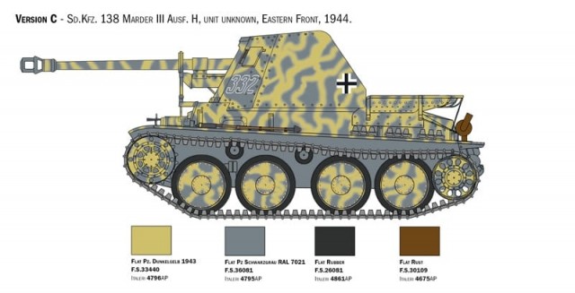 Italeri 1/35 Marder III Ausf. H Sd. Kfz.138