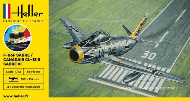 Heller Startsett 1/72 F-86F Sabre/Candair CL-13 B Sabre VI (norsk utgave)