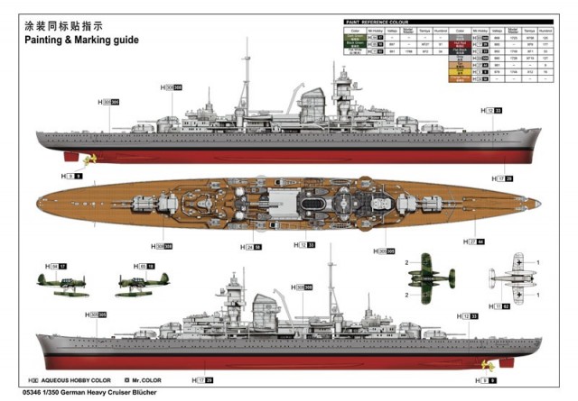 Trumpeter 1/350 German Heavy Cruiser Blucher