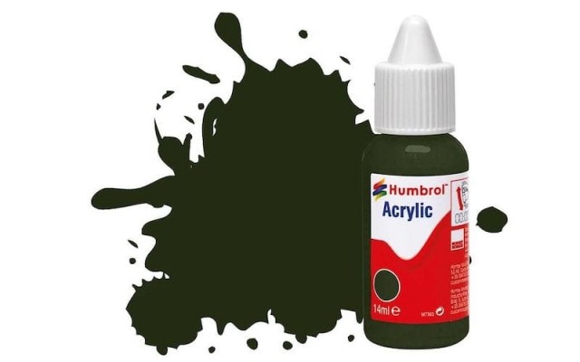 Humbrol Akryl No 163 Dark Green - Satin 14ml Dropper Bottle