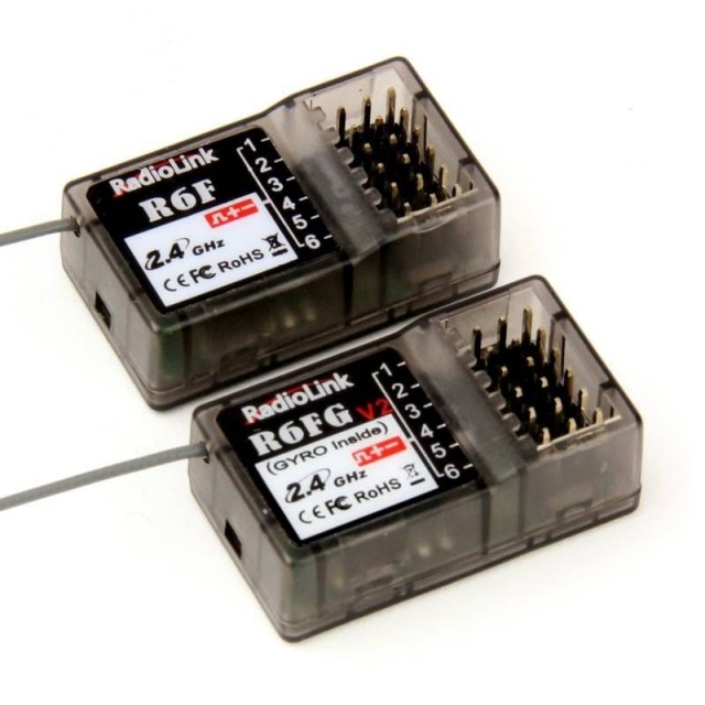 RC6GS Version 2 6-Kanals Rattradio 2.4Ghz med 2stk. Mottakere (1stk. med Gyro)