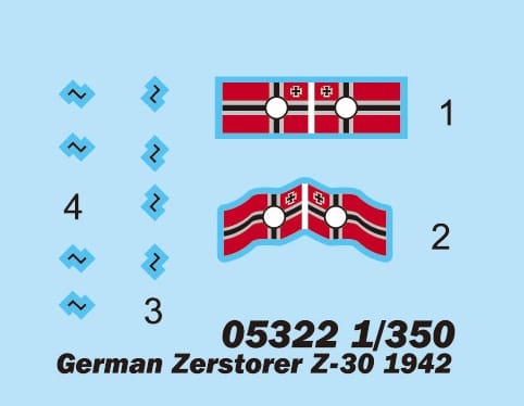 Trumpeter 1/350 German Destroyer Zerstorer Z-30 1942