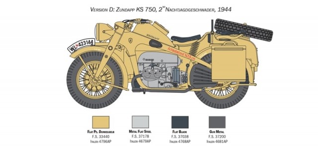 Italeri 1/9 Zundapp KS 750 with Sidecar