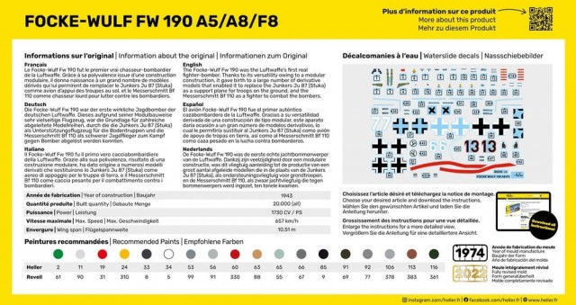 Heller Startsett 1/72 Focke-Wulf FW190 A5/A8/F8